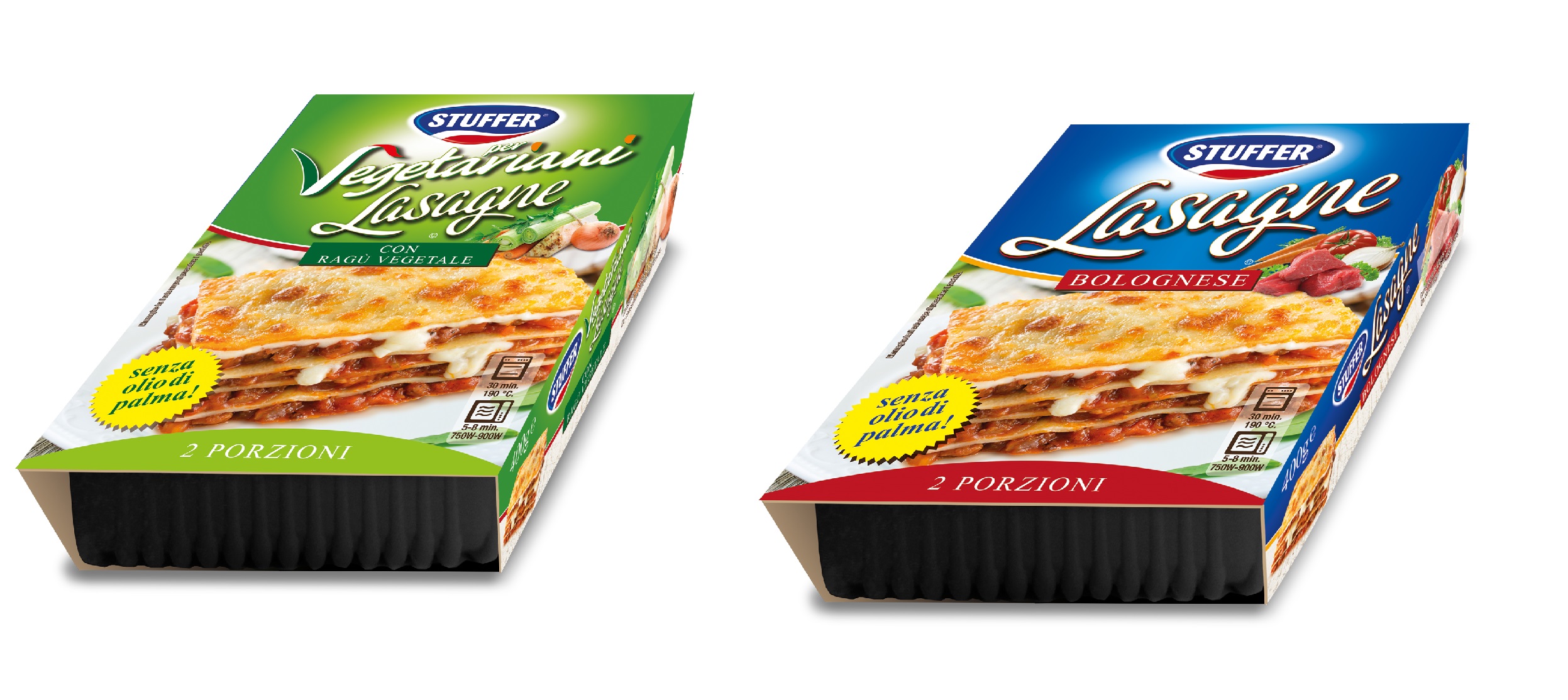 Stuffer arricchisce la gamma “ready meals”. Nascono le Lasagne vegetariane e le Lasagne alla bolognese